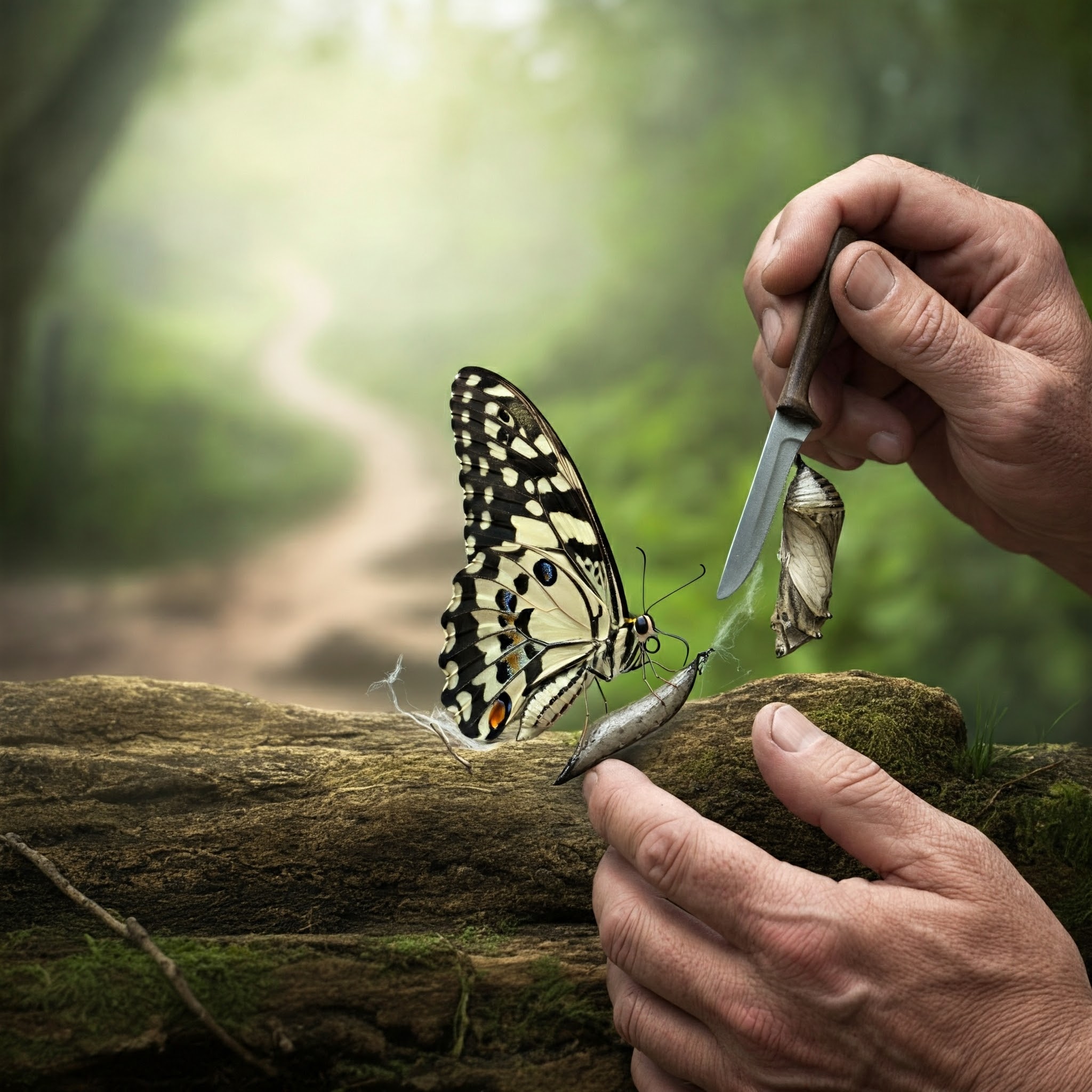 Die Sonne tauchte die Welt in ein goldenes Licht, als der junge Schmetterling erwachte. Er spürte ein tiefes Sehnen in sich, die Welt jenseits der schützenden Hülle seines Kokons zu erkunden. Doch der Weg in die Freiheit führte durch eine schmale Öffnung, die ihn mit aller Macht einengte. Mit jedem verzweifelten Versuch, sich zu befreien, schien der Kokon ihn fester zu umschließen. Ein Wanderer, der des Weges kam, beobachtete das verzweifelte Ringen des Schmetterlings. Von Mitleid ergriffen, zückte er sein Messer und vergrößerte die Öffnung des Kokons. Erleichtert schlüpfte der Schmetterling hinaus, doch seine Flügel, schwach und verkümmert, vermochten ihn nicht zu tragen. Vergeblich schlug er mit ihnen, gefangen in einer Welt, die er nur aus der Ferne betrachten konnte. Erschüttert suchte der Wanderer Rat bei einem weisen alten Mann, der in den Bergen lebte. „Warum kann der Schmetterling nicht fliegen?“, fragte er. Der Alte lächelte sanft und antwortete: „Der Kampf mit dem Kokon ist nicht sinnlos. Er ist die Geburtsstunde des Schmetterlings. In der Enge entfaltet sich seine Kraft, in der Dunkelheit reifen seine Flügel. Du hast ihm den Kampf genommen und ihm damit seine Bestimmung geraubt.“ Die Worte des Alten hallten tief im Herzen des Wanderers wider. Er erkannte, dass er in seiner vermeintlichen Güte einen grausamen Fehler begangen hatte. Der Schmetterling, seiner natürlichen Entwicklung beraubt, war zum Gefangenen seiner eigenen Unvollkommenheit geworden. So lehrt uns diese Geschichte, dass der Weg zum Licht oft durch Dunkelheit führt. Es sind die Herausforderungen des Lebens, die uns formen und uns unsere wahre Stärke erkennen lassen. Wer dem Schmerz ausweicht, beraubt sich selbst der Möglichkeit, seine Flügel auszubreiten und zu fliegen. Moral: Wahre Stärke erwächst nicht aus der Vermeidung von Leid, sondern aus der Überwindung von Hindernissen. Nur wer den Mut hat, sich seinen Herausforderungen zu stellen, kann sein volles Potenzial entfalten und die Freiheit des eigenen Seins erfahren.